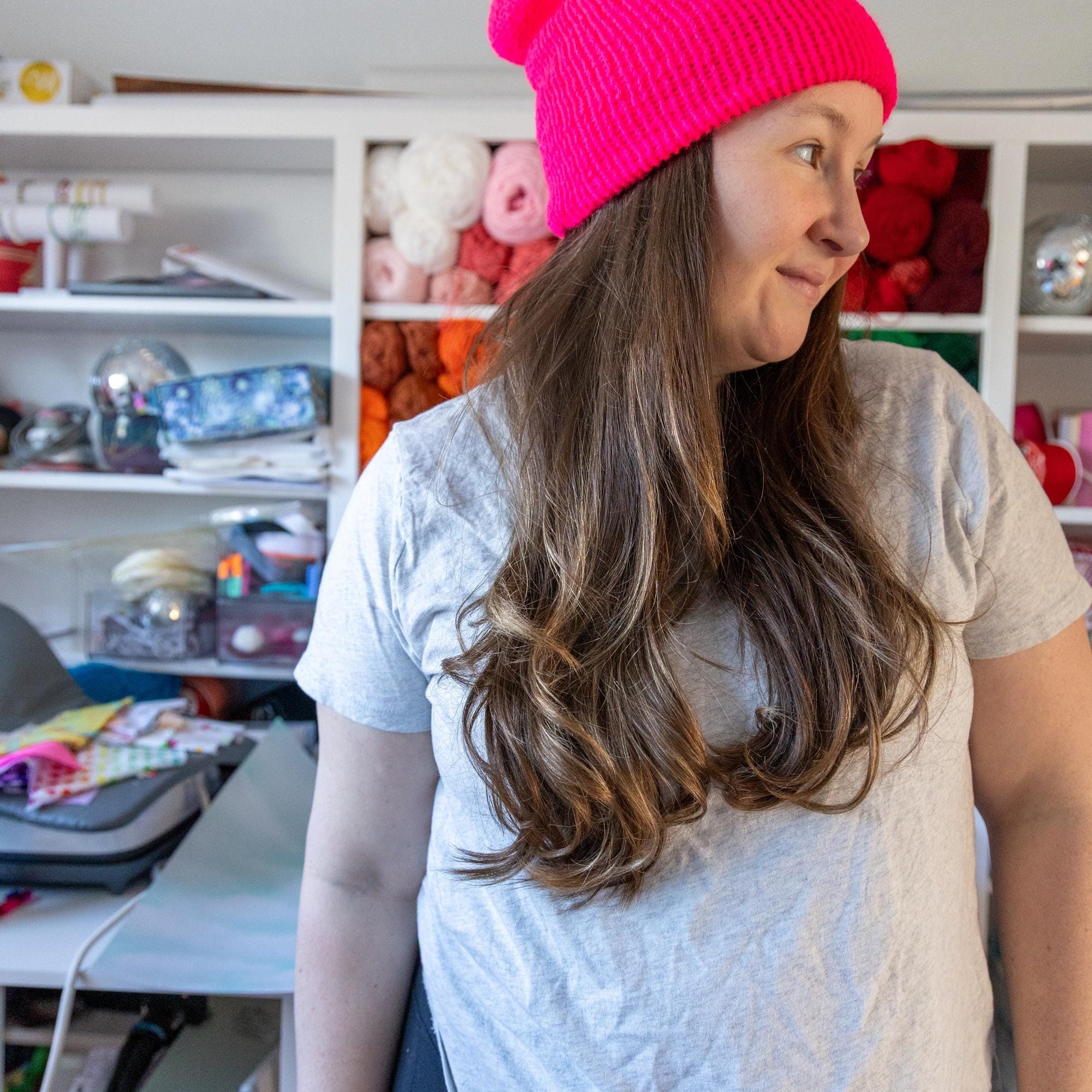 Fuschia Knit Beanie