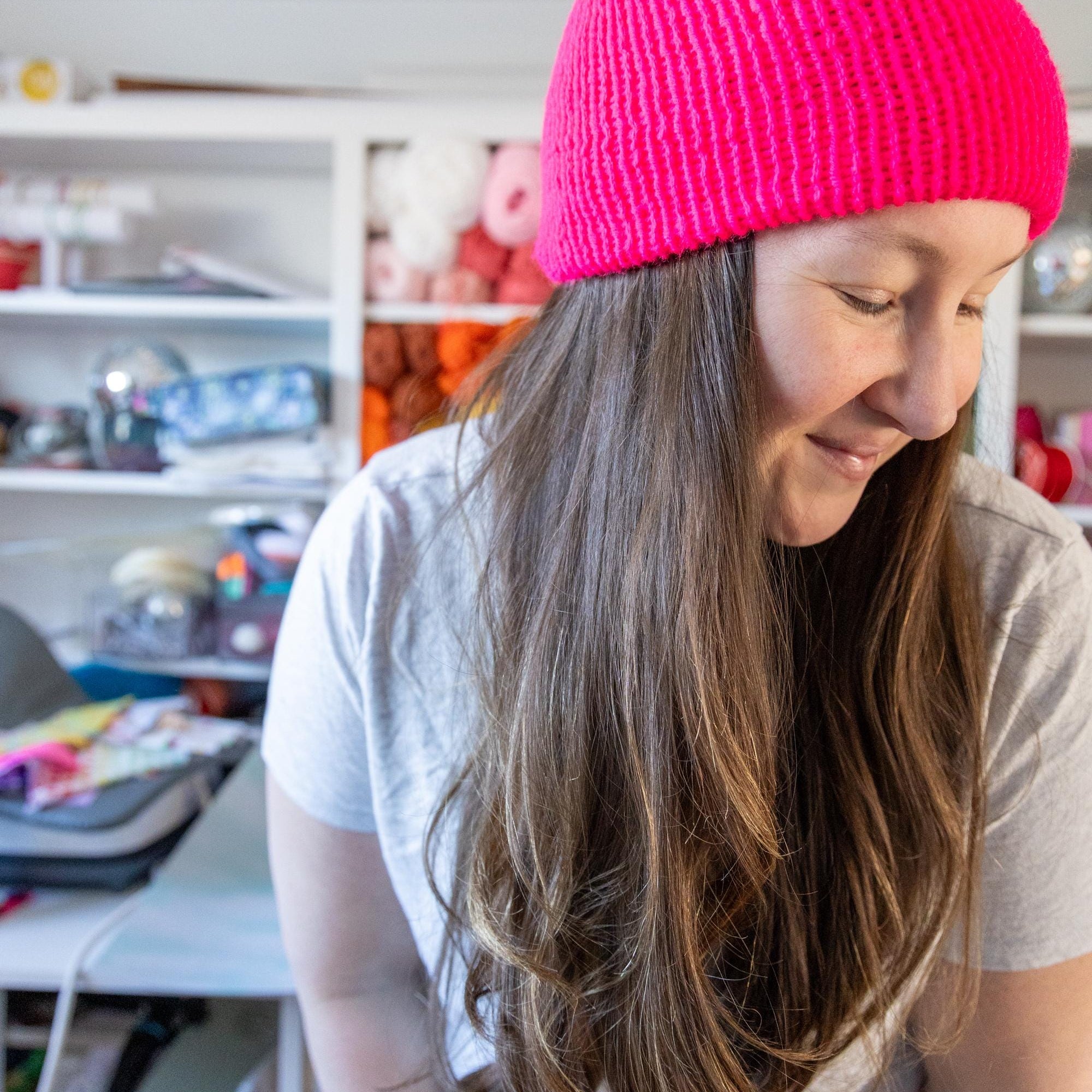 Fuschia Knit Beanie