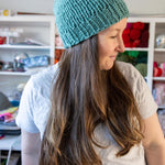 Teal Blue Chunky Beanie