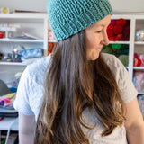 Teal Blue Chunky Beanie