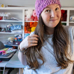 Purple Variegated Chunky Knit Beanie