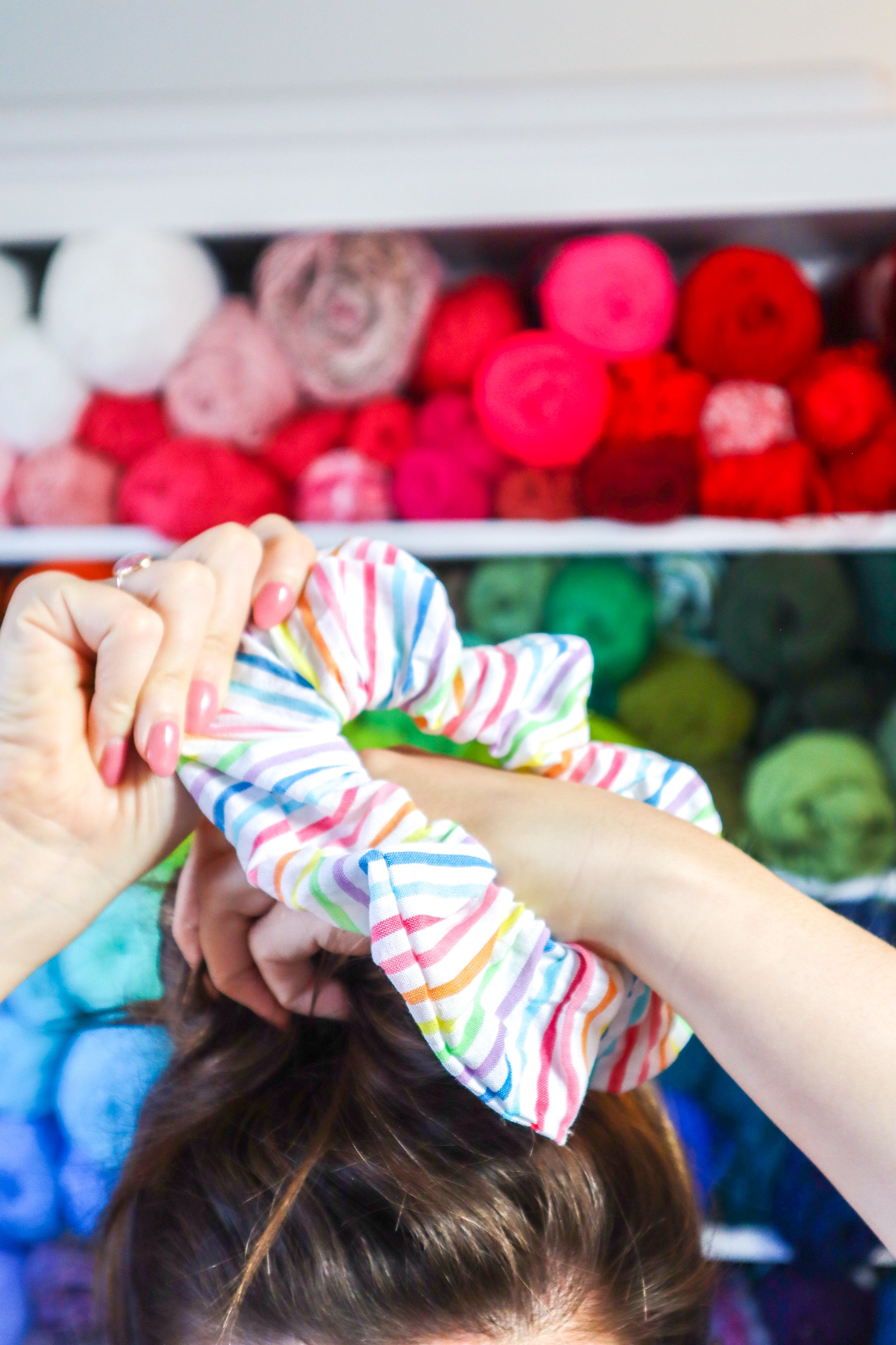Rainbow Sherbet Scrunchie