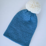 Blue and Cream Neutral Snug Adult Size Beanie